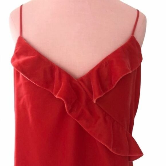 J. Crew Velvet Going Out Top in Poppy Red Size 6 NWT - Picture 5 of 6